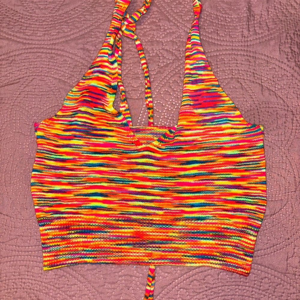 Vibrant Multicolor Halter Top